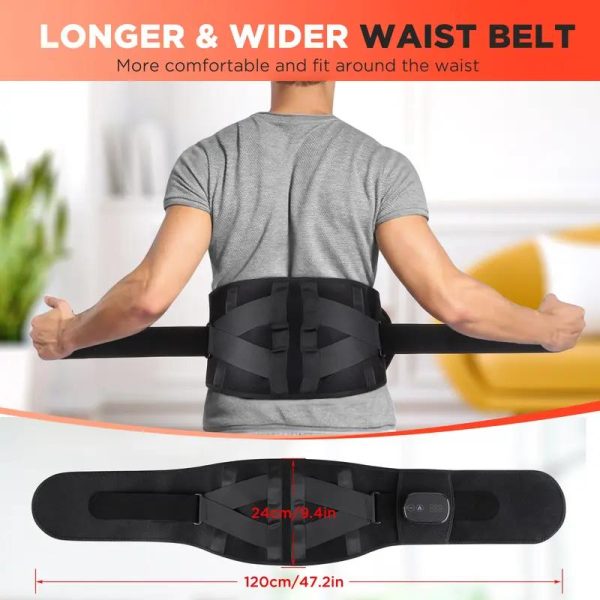 Portable Red Light Heat Massage Waist Brace Waist Support Belt Waist Massager Electric Lumbar Heating Relax Muscle Belt - Image 5