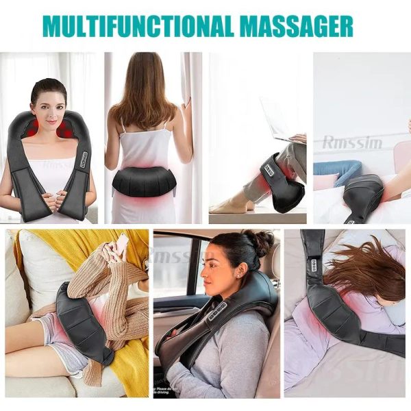 Shiatsu Neck and Shoulder Massager Heated Back Massager U Shape Deep Kneading Electric Massage Pillow For Neck Waist Leg Body - Image 8