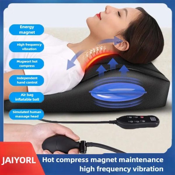 Electric Cervical Orthopedic Pillow Shiatsu Head Cervical Ttraction Body Back Waist Massager Car With Heating Vibrating Massage - Image 9