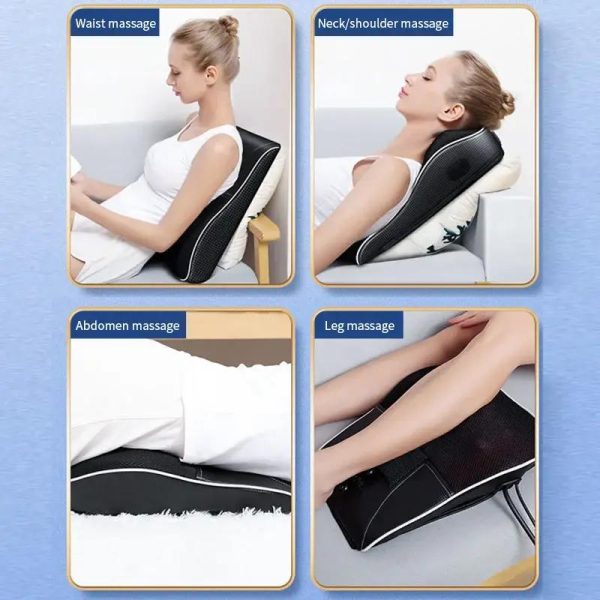 Electric Cervical Orthopedic Pillow Shiatsu Head Cervical Ttraction Body Back Waist Massager Car With Heating Vibrating Massage - Image 4